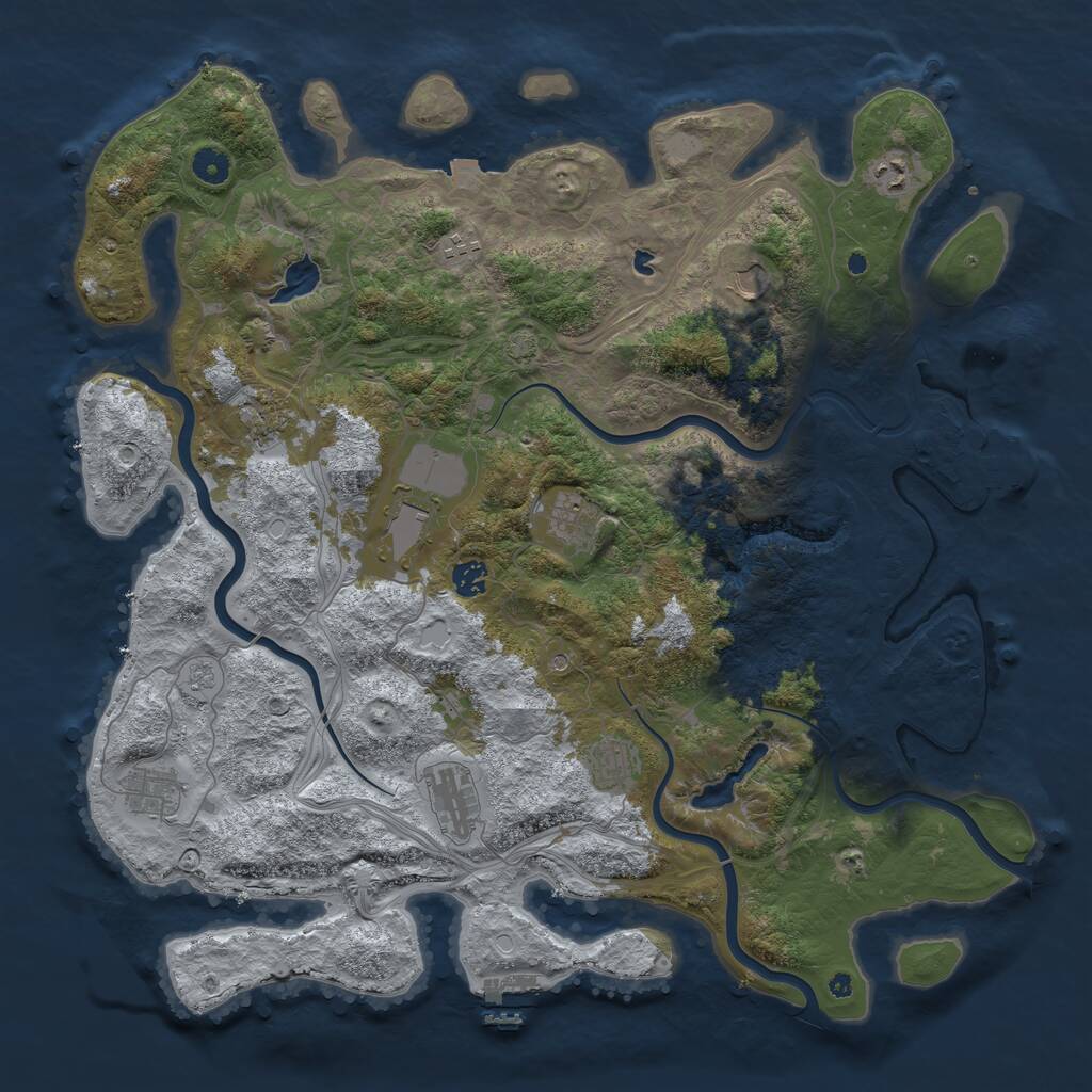 Rust Map: Procedural Map, Size: 4500, Seed: 1686767797, 16 Monuments