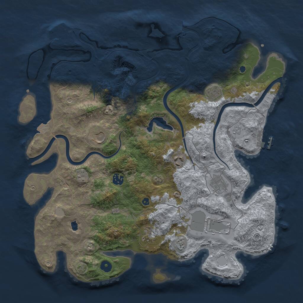Rust Map: Procedural Map, Size: 4000, Seed: 1782406336, 14 Monuments