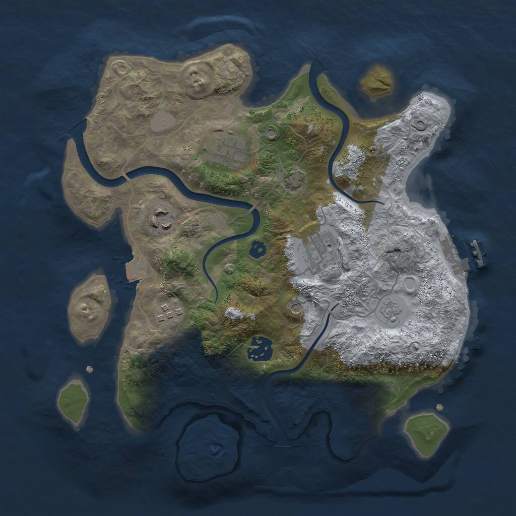 Rust Map: Procedural Map, Size: 3000, Seed: 654035887, 10 Monuments
