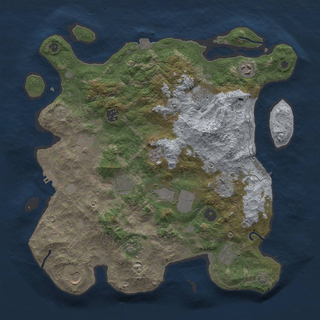 Rust Map: Procedural Map, Size: 3835, Seed: 330355680, 17 Monuments