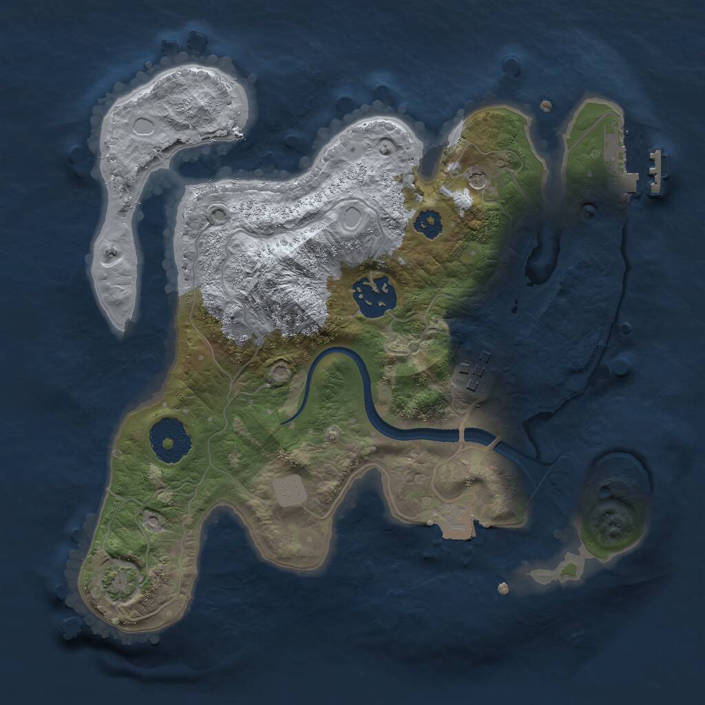 Rust Map: Procedural Map, Size: 2500, Seed: 1678792289, 6 Monuments
