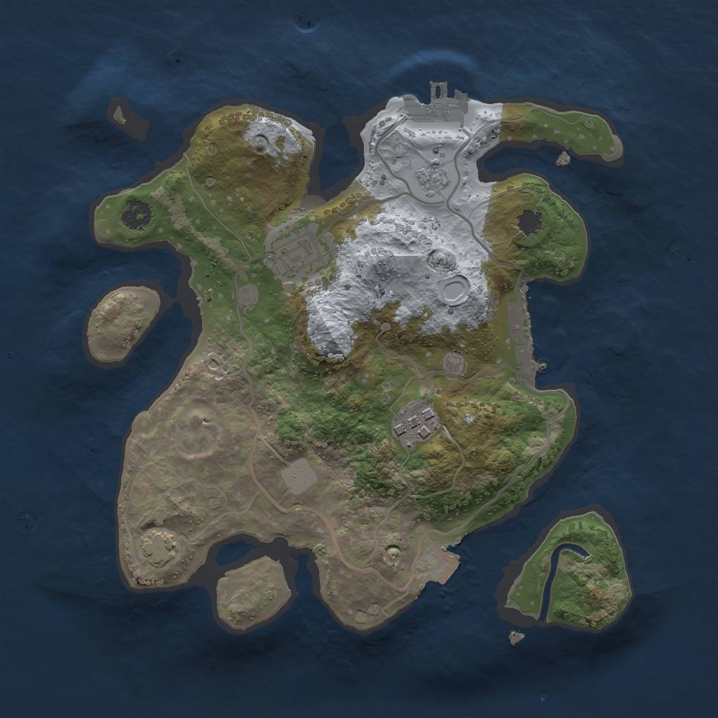 Rust Map: Procedural Map, Size: 2500, Seed: 978178358, 9 Monuments