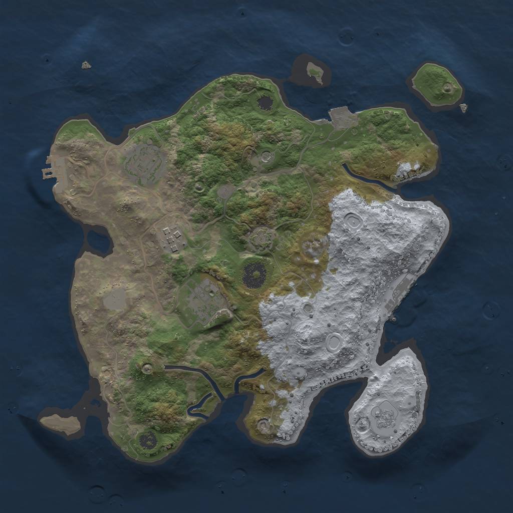 Rust Map: Procedural Map, Size: 3000, Seed: 26186, 11 Monuments