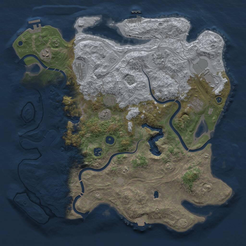 Rust Map: Procedural Map, Size: 4250, Seed: 272062082, 14 Monuments