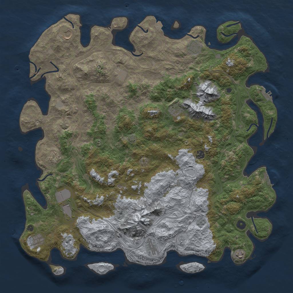 Rust Map: Procedural Map, Size: 5000, Seed: 131176877, 19 Monuments