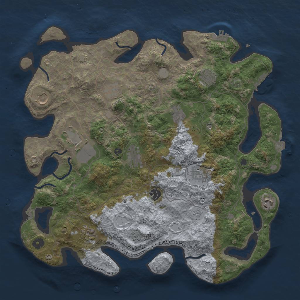 Rust Map: Procedural Map, Size: 4000, Seed: 42243, 19 Monuments