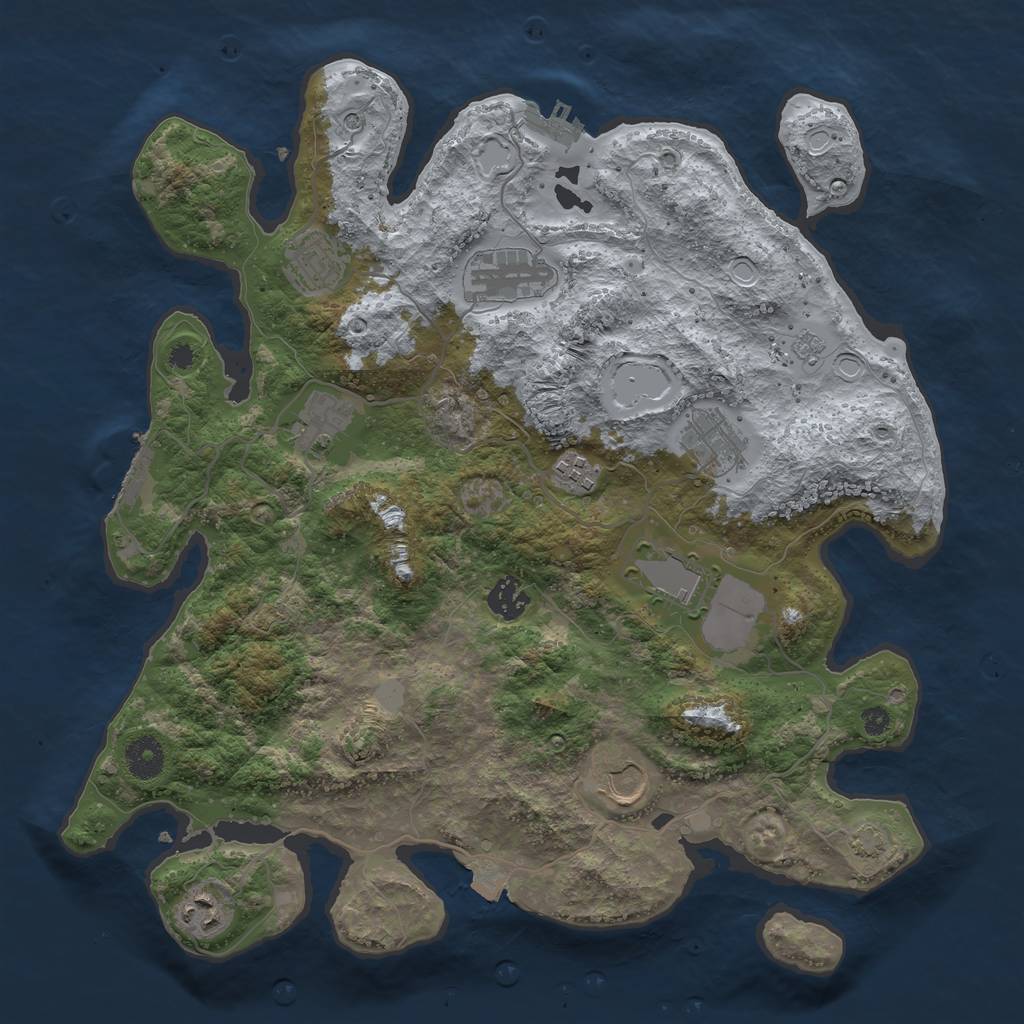 Rust Map: Procedural Map, Size: 3750, Seed: 6235487, 17 Monuments