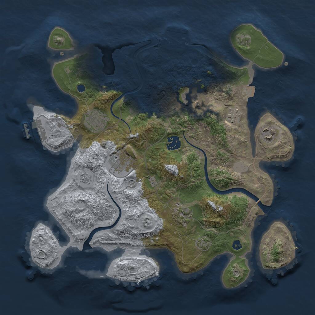 Rust Map: Procedural Map, Size: 3250, Seed: 2012271716, 13 Monuments