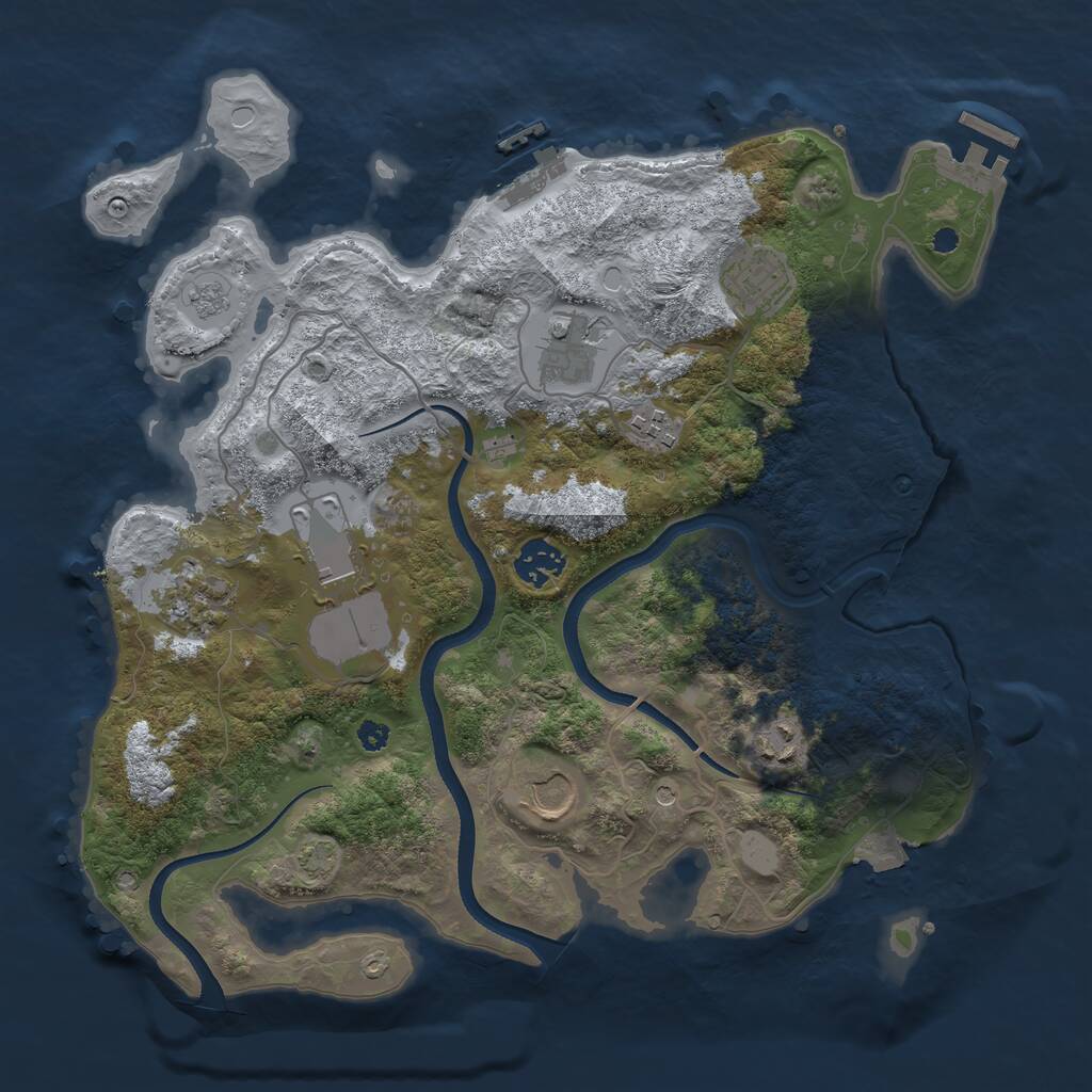 Rust Map: Procedural Map, Size: 3500, Seed: 15973, 14 Monuments
