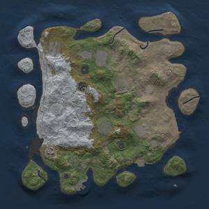 Thumbnail Rust Map: Procedural Map, Size: 3500, Seed: 54053512, 15 Monuments