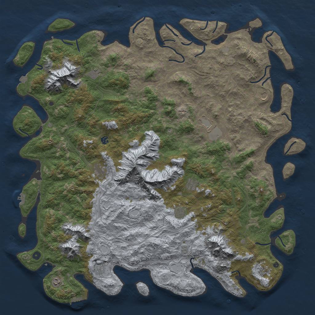 Rust Map: Procedural Map, Size: 6000, Seed: 808006853, 19 Monuments