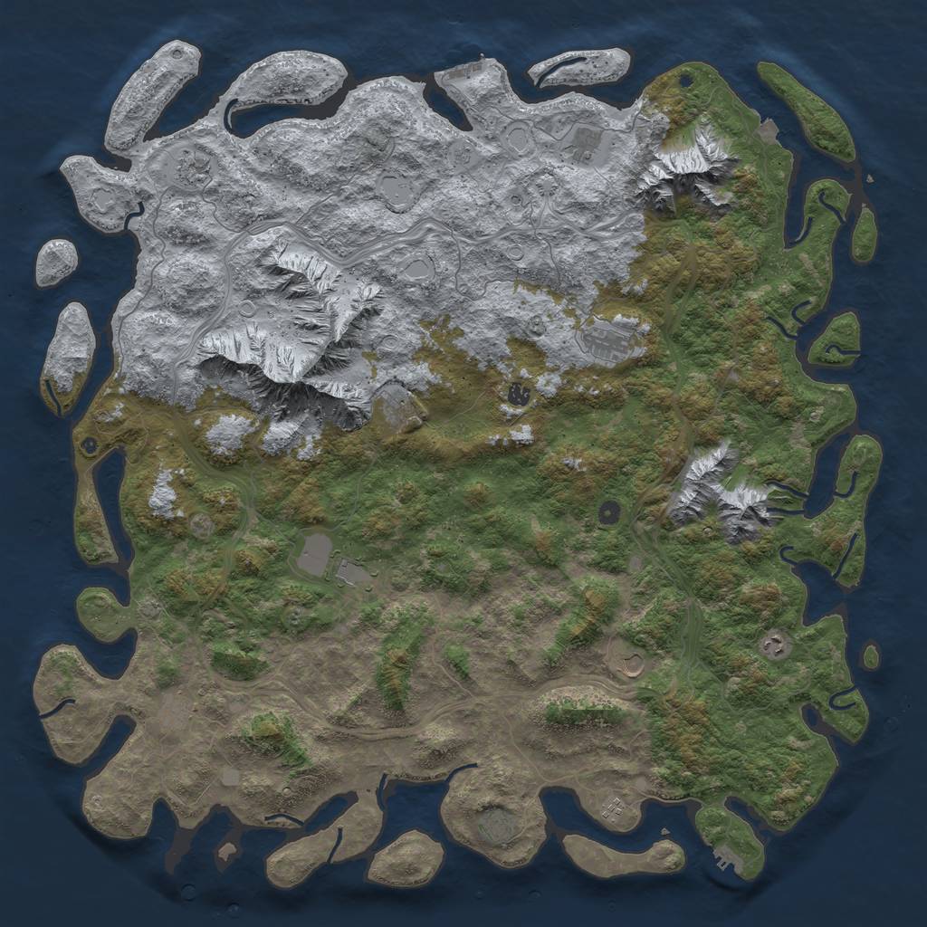 Rust Map: Procedural Map, Size: 6000, Seed: 7811, 19 Monuments