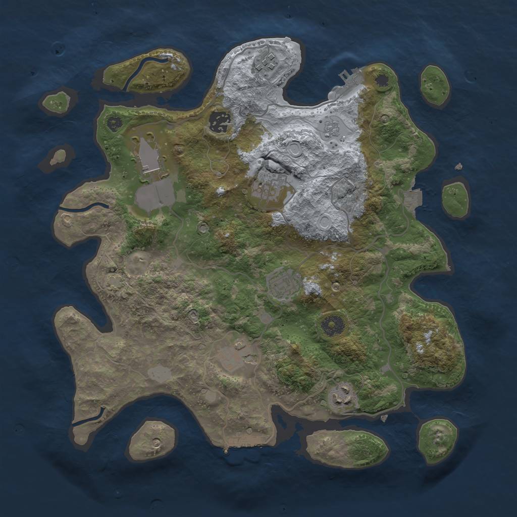 Rust Map: Procedural Map, Size: 3500, Seed: 991853981, 14 Monuments