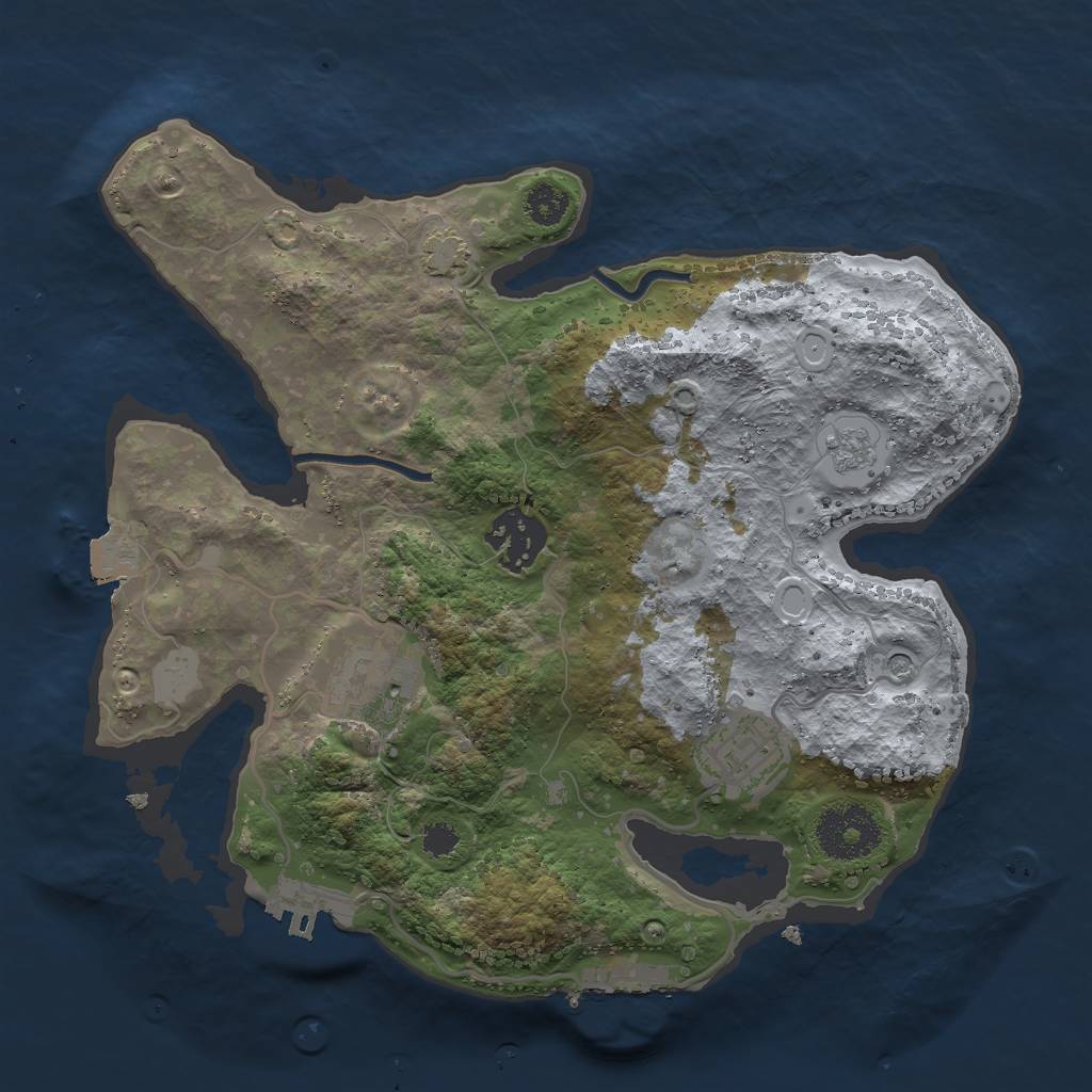 Rust Map: Procedural Map, Size: 2750, Seed: 4825, 11 Monuments