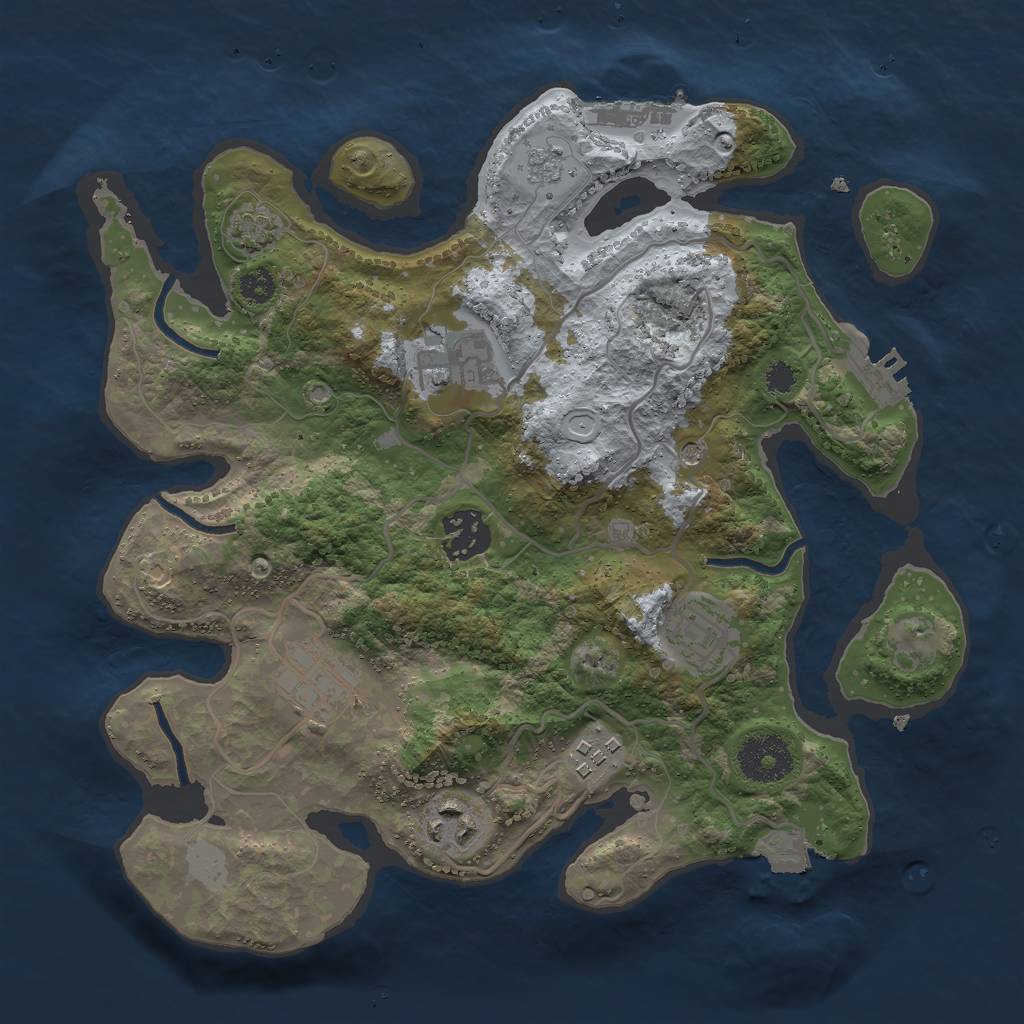 Rust Map: Procedural Map, Size: 2990, Seed: 1571993, 14 Monuments