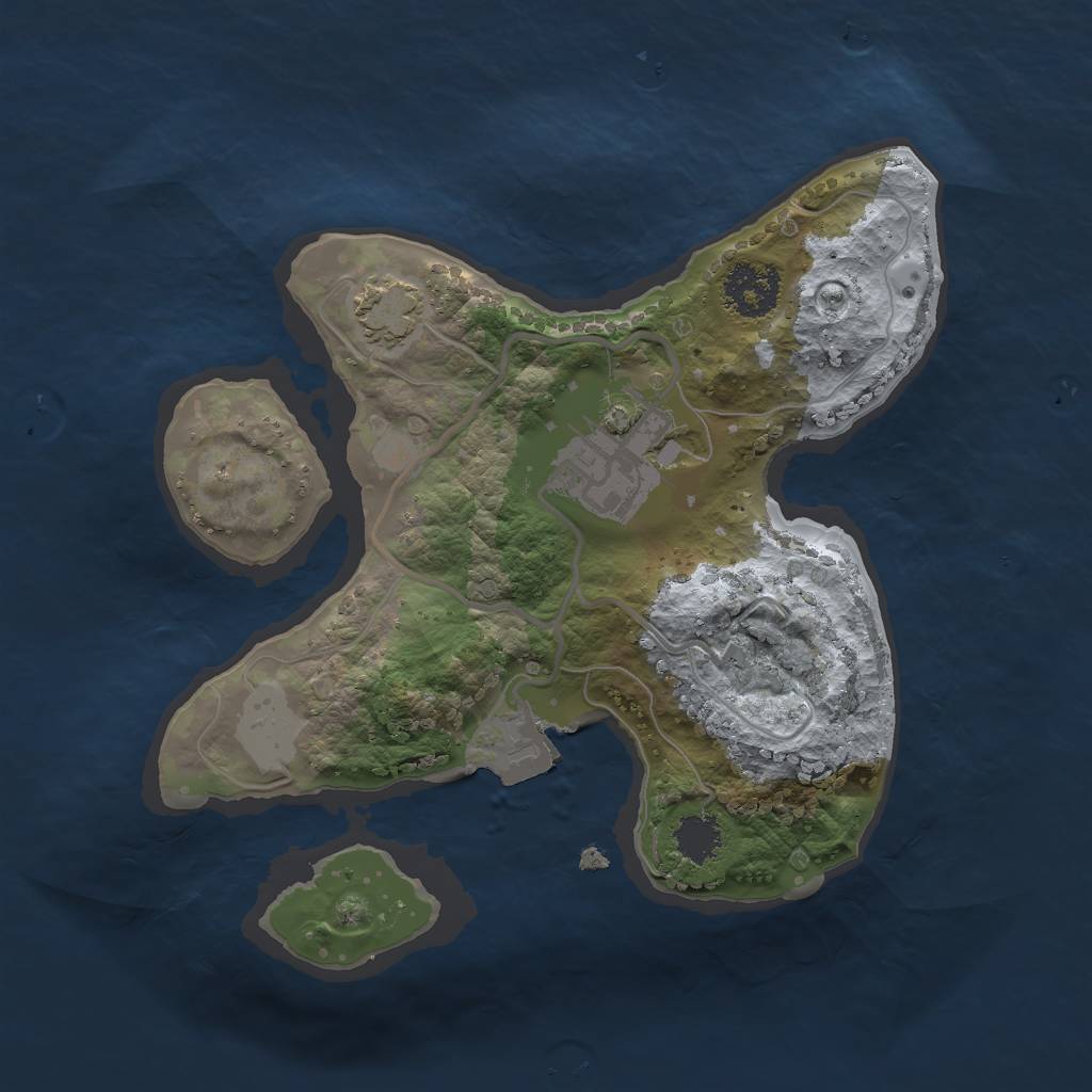 Rust Map: Procedural Map, Size: 2000, Seed: 35822, 5 Monuments