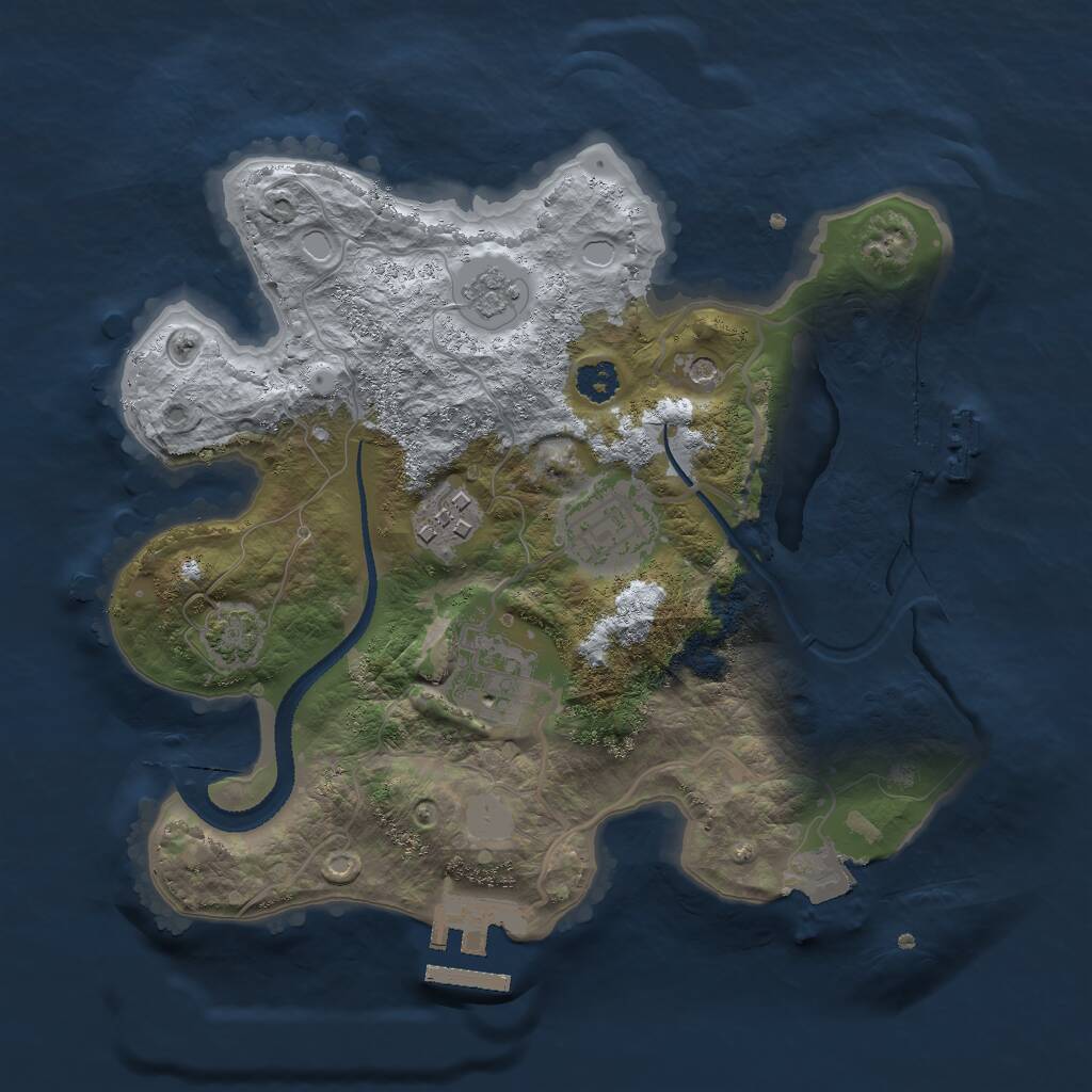 Rust Map: Procedural Map, Size: 2600, Seed: 648252, 9 Monuments