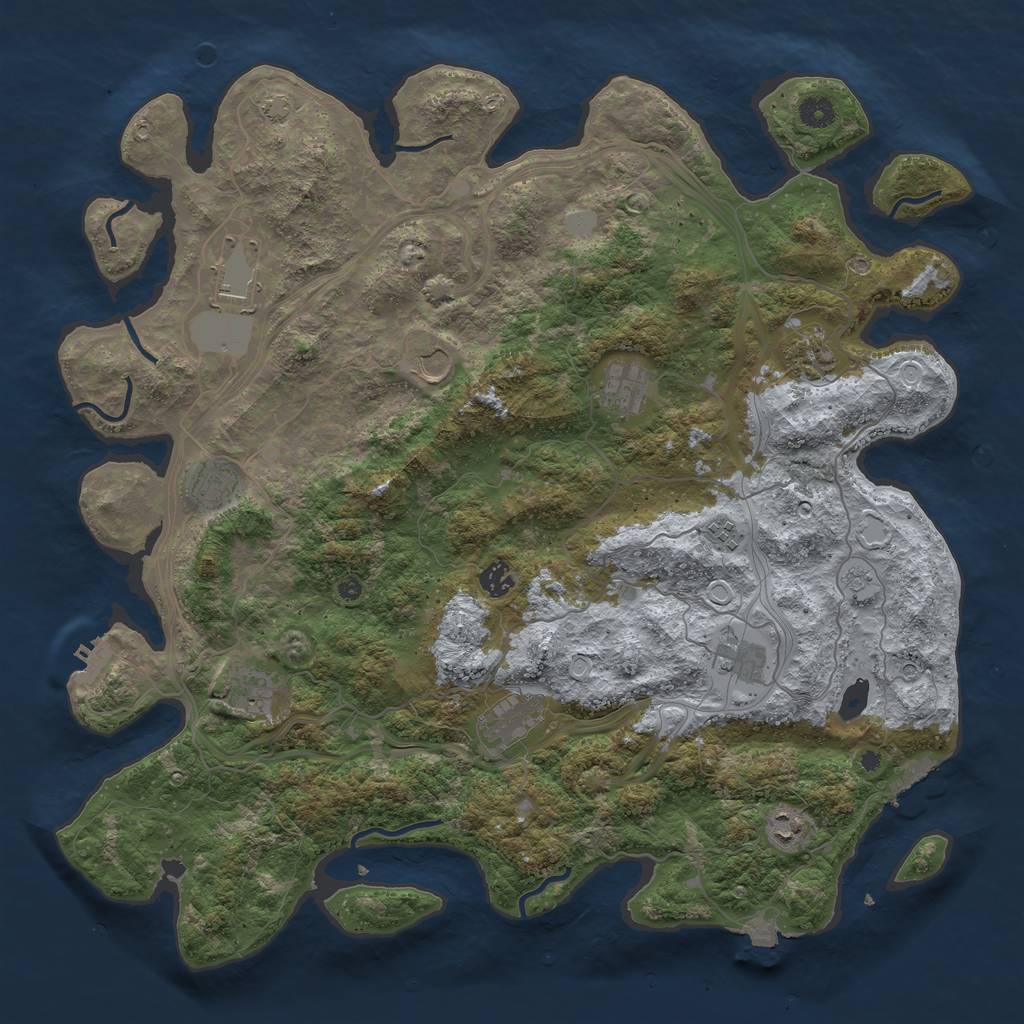 Rust Map: Procedural Map, Size: 4500, Seed: 2131751815, 19 Monuments