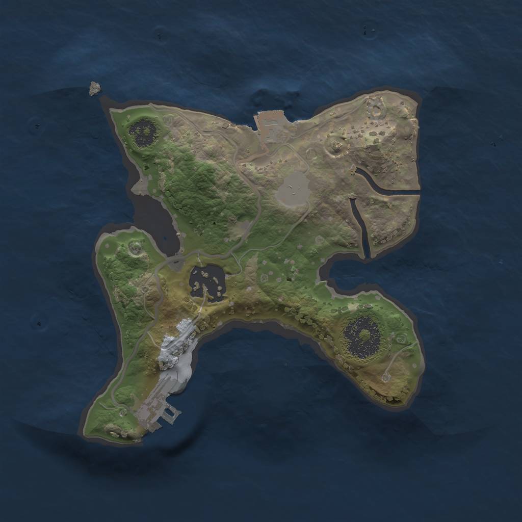 Rust Map: Procedural Map, Size: 2000, Seed: 1354418764, 5 Monuments