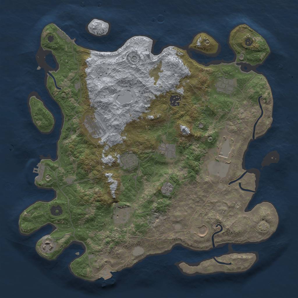 Rust Map: Procedural Map, Size: 3850, Seed: 8765492, 18 Monuments