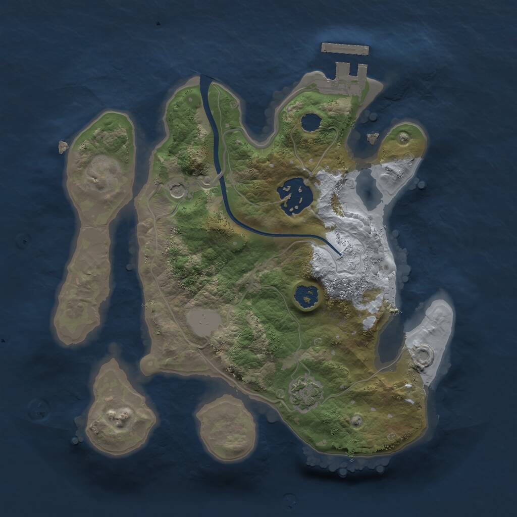 Rust Map: Procedural Map, Size: 2213, Seed: 1729384503, 5 Monuments