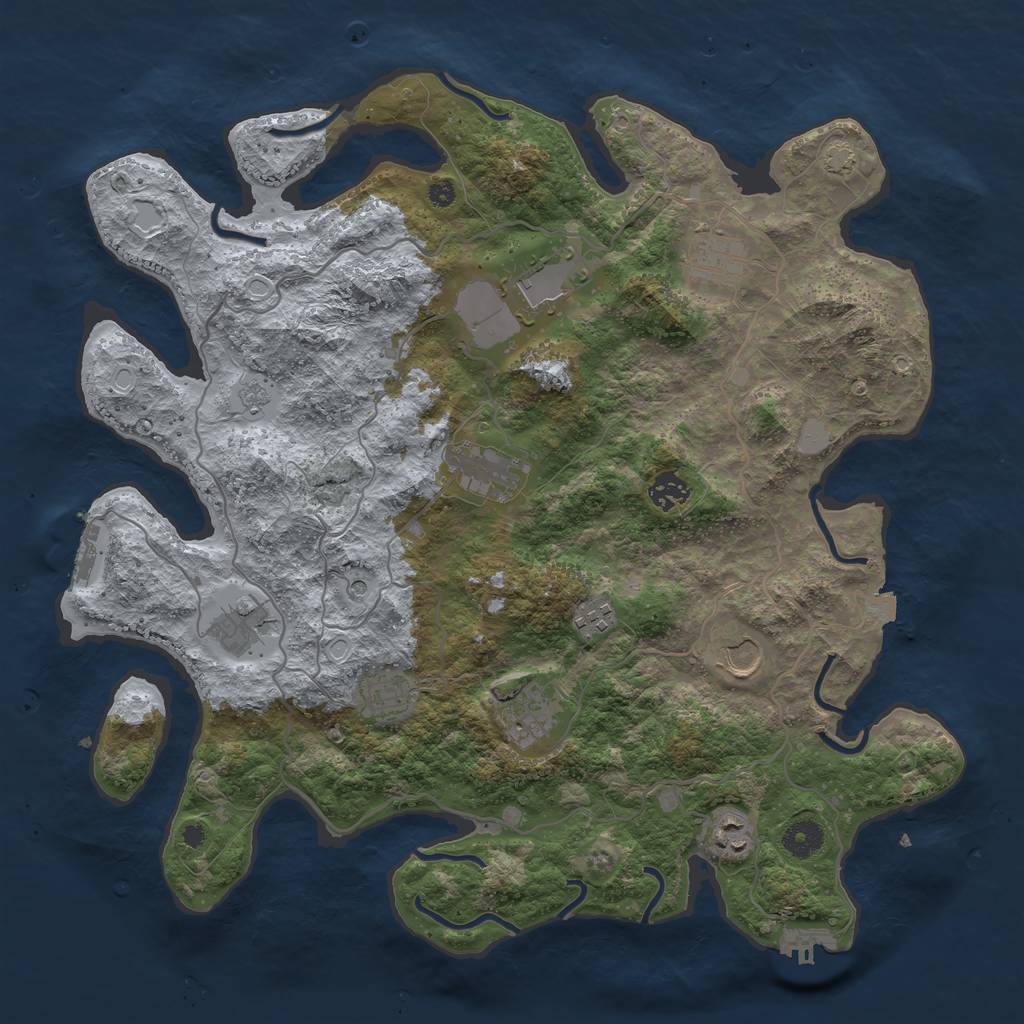 Rust Map: Procedural Map, Size: 4000, Seed: 1527289642, 18 Monuments