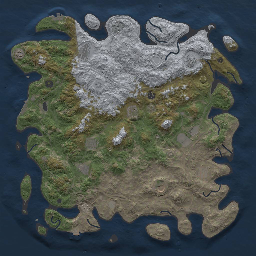 Rust Map: Procedural Map, Size: 4800, Seed: 1734662731, 19 Monuments