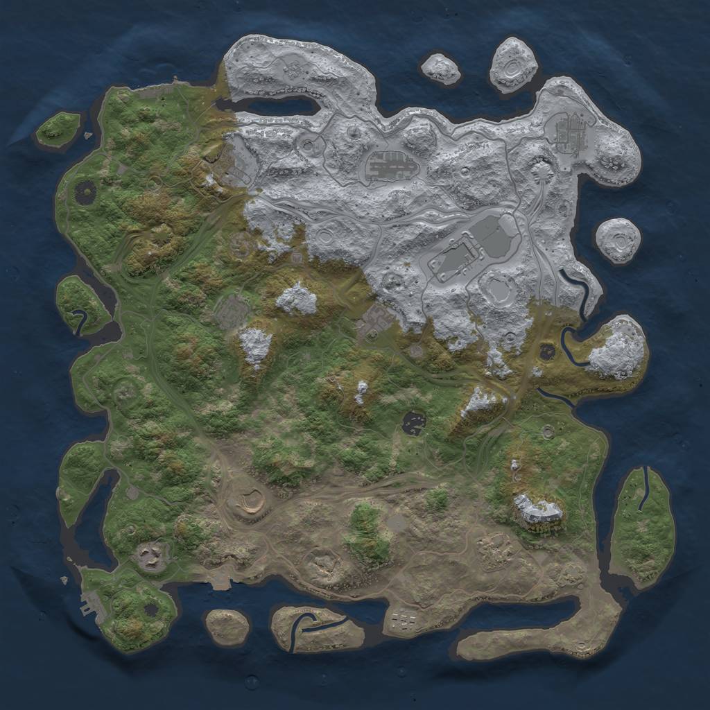 Rust Map: Procedural Map, Size: 4500, Seed: 7482, 19 Monuments