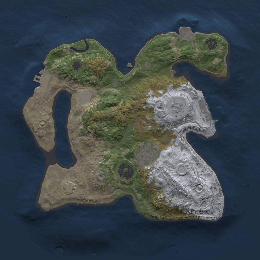 Rust Map: Procedural Map, Size: 2455, Seed: 291258653, 8 Monuments