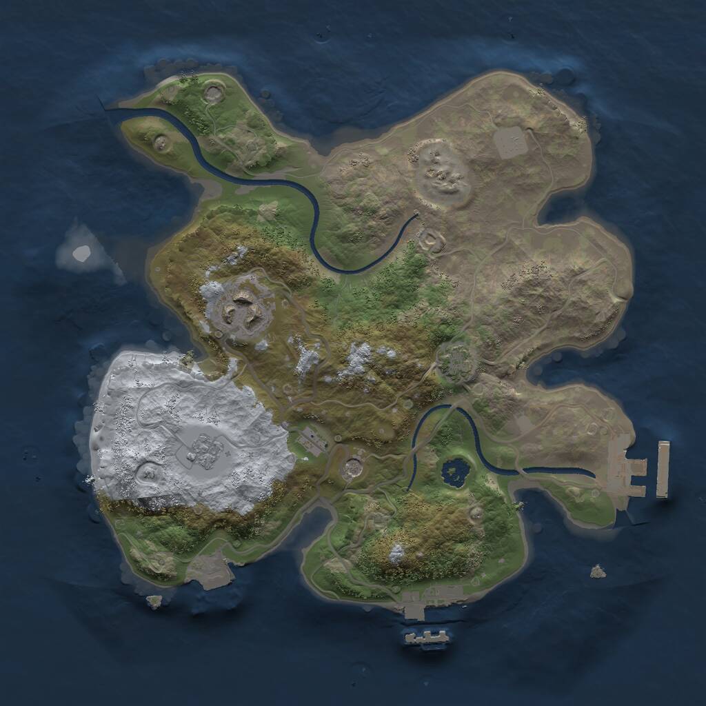 Rust Map: Procedural Map, Size: 2500, Seed: 159354, 7 Monuments