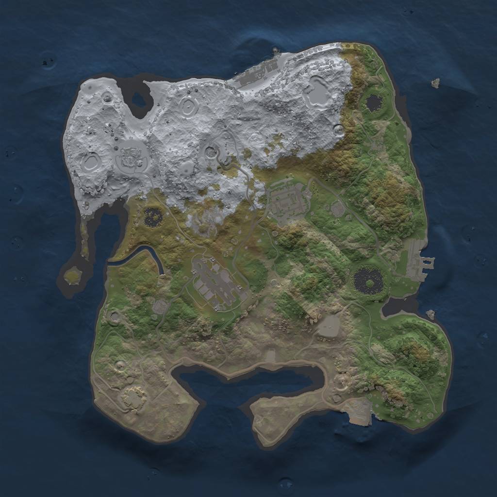 Rust Map: Procedural Map, Size: 2600, Seed: 1836605541, 10 Monuments