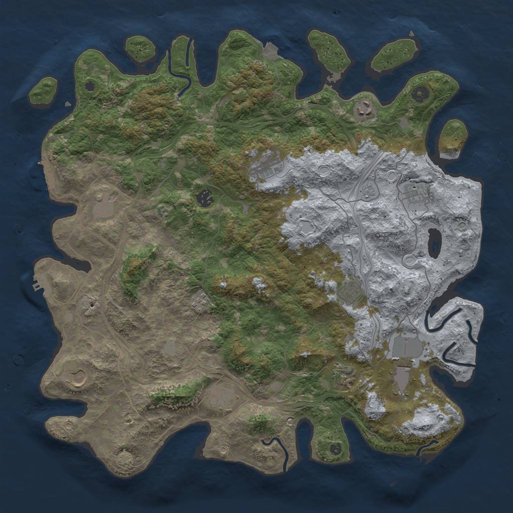 Rust Map: Procedural Map, Size: 4500, Seed: 29429, 19 Monuments