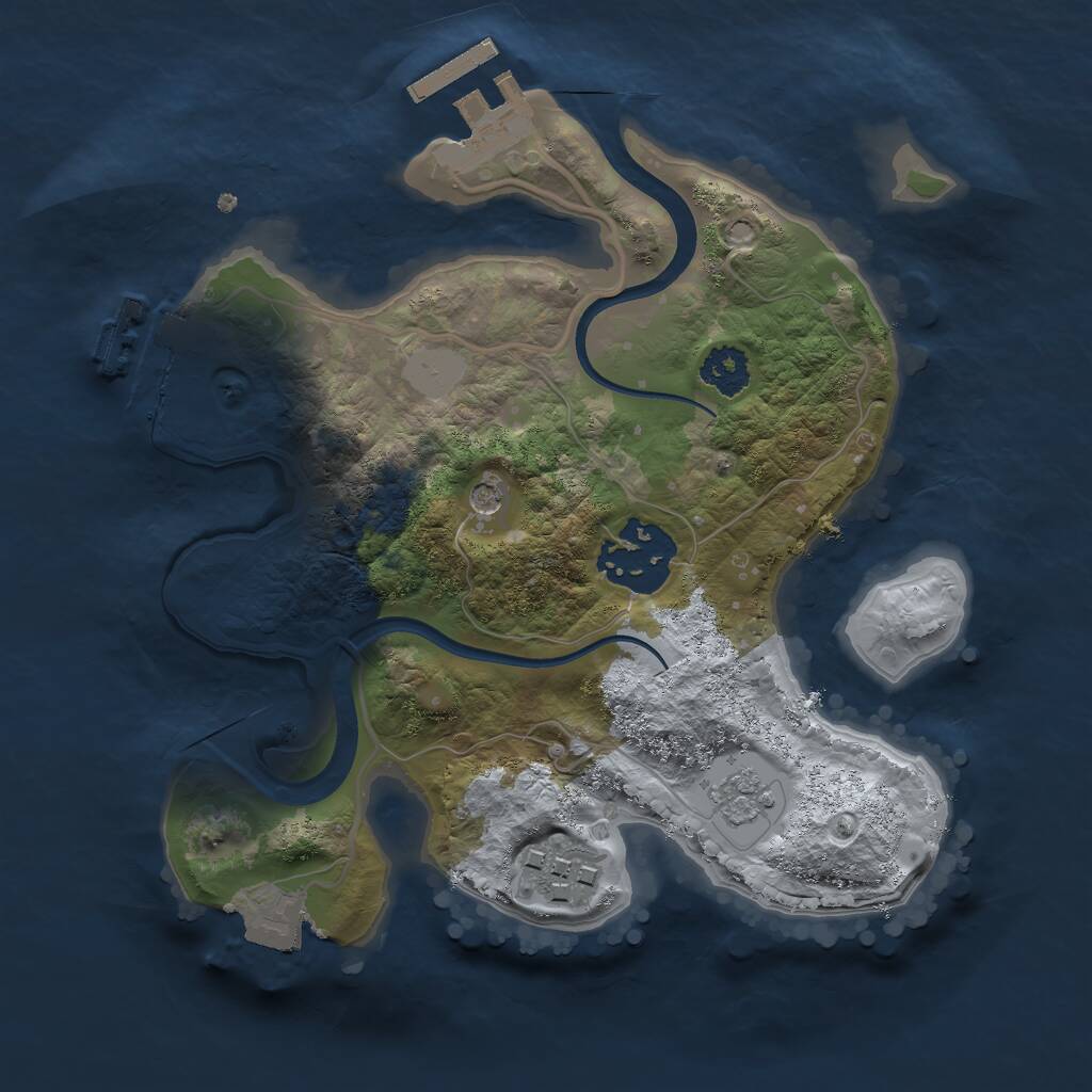 Rust Map: Procedural Map, Size: 2250, Seed: 361137977, 7 Monuments