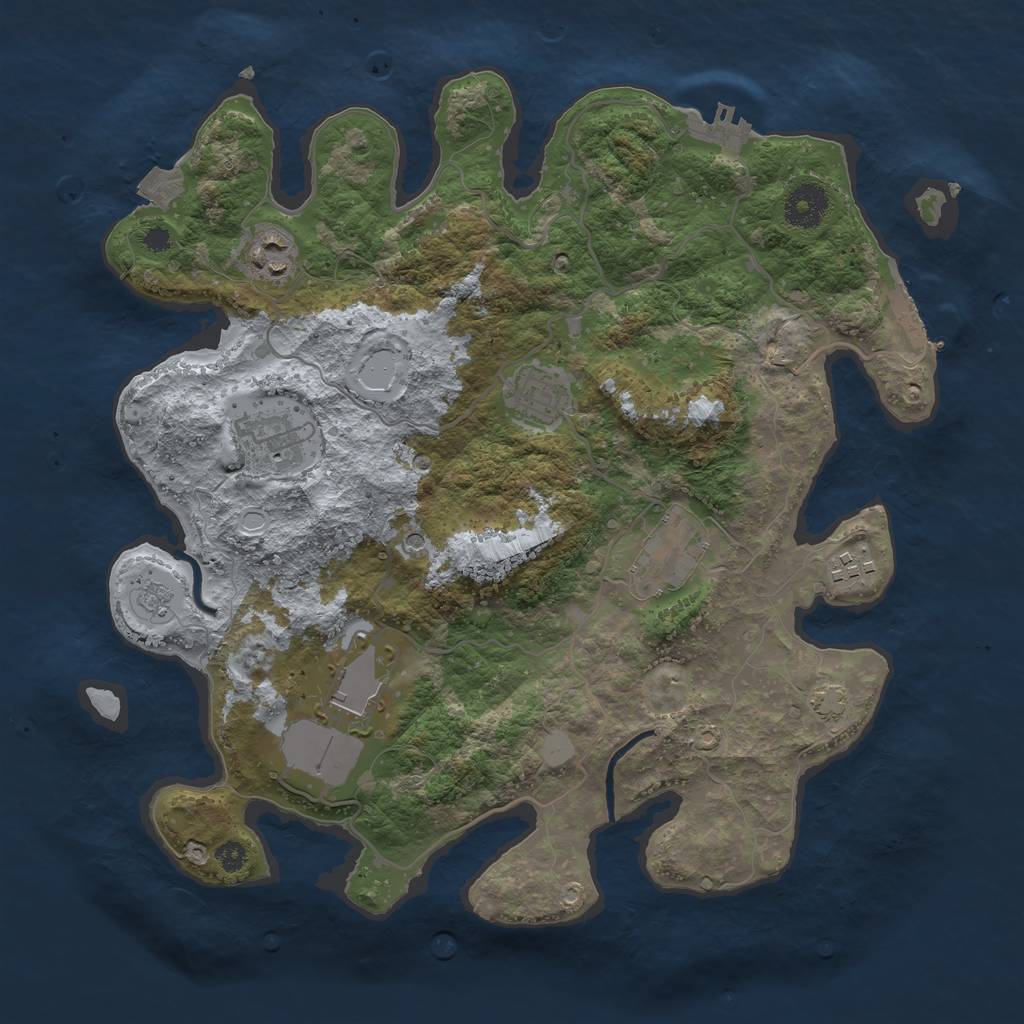 Rust Map: Procedural Map, Size: 3500, Seed: 1683597553, 14 Monuments
