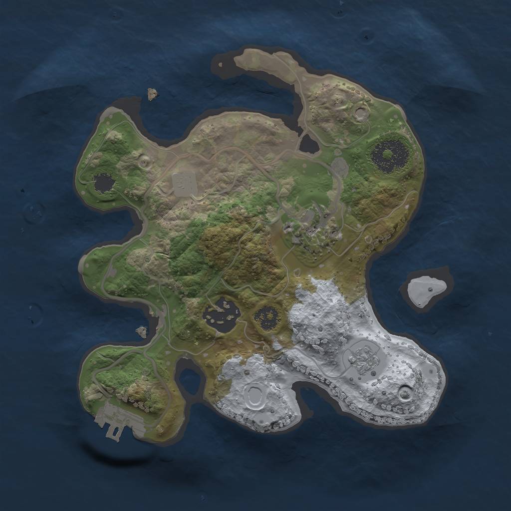 Rust Map: Procedural Map, Size: 2200, Seed: 361137977, 7 Monuments