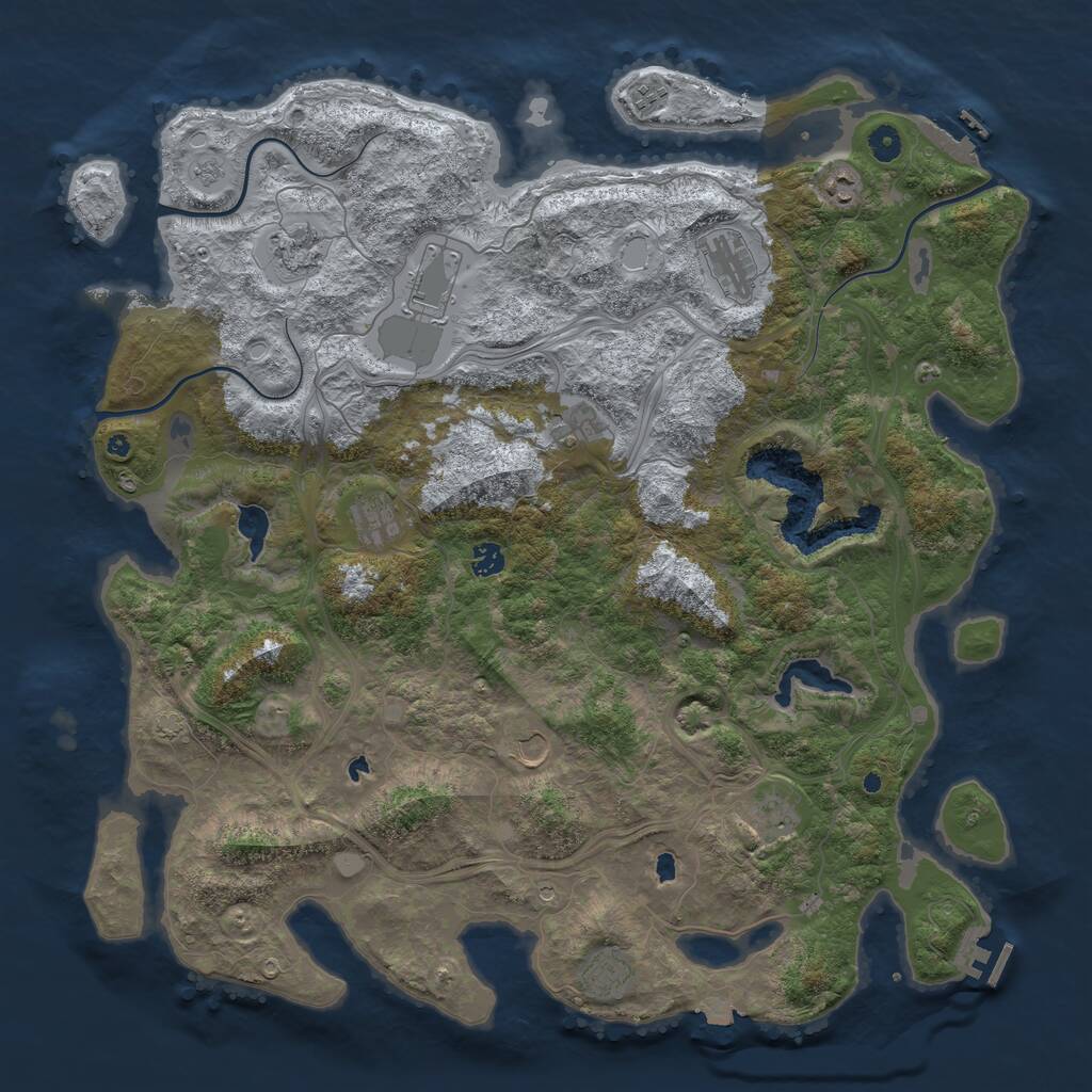 Rust Map: Procedural Map, Size: 4800, Seed: 962469768, 17 Monuments