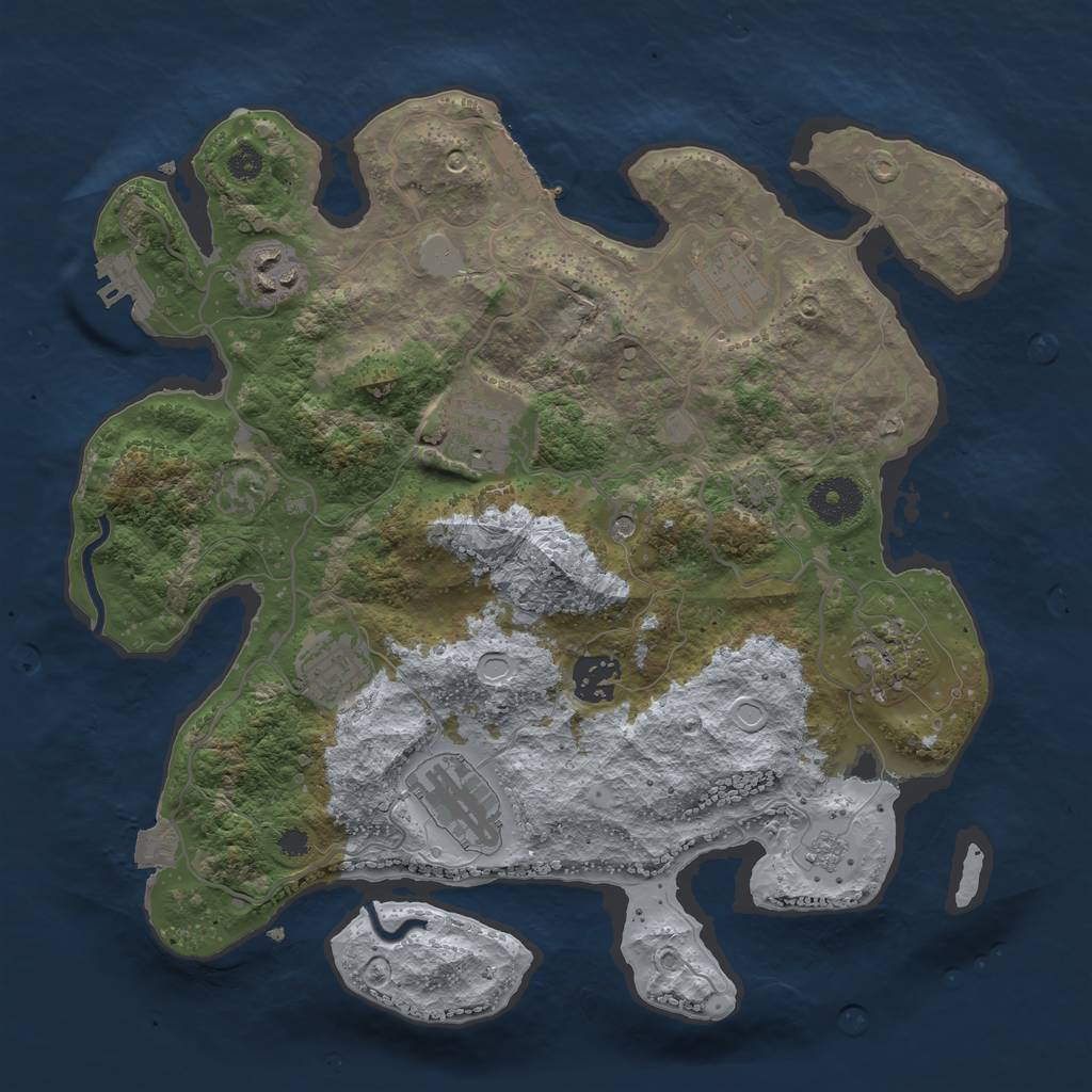 Rust Map: Procedural Map, Size: 3300, Seed: 2561503, 15 Monuments