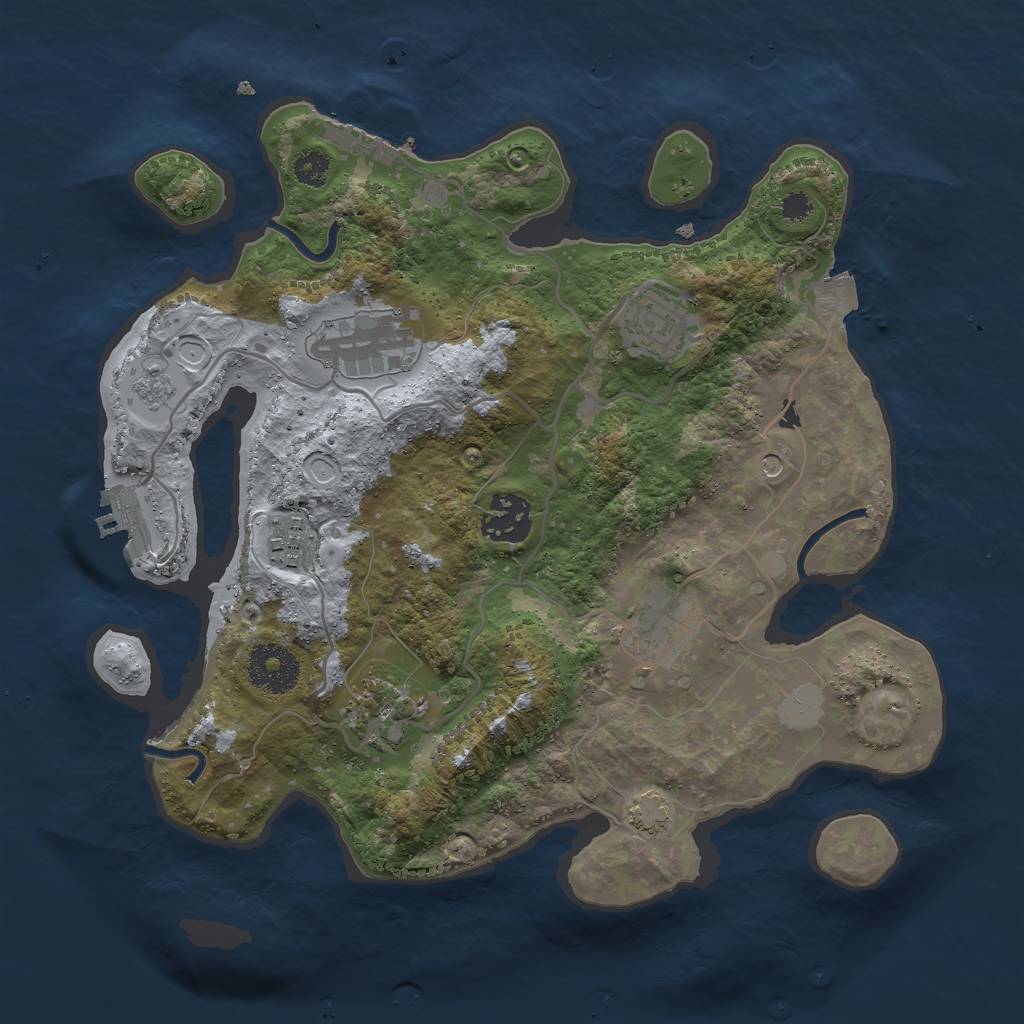 Rust Map: Procedural Map, Size: 3000, Seed: 984914615, 14 Monuments