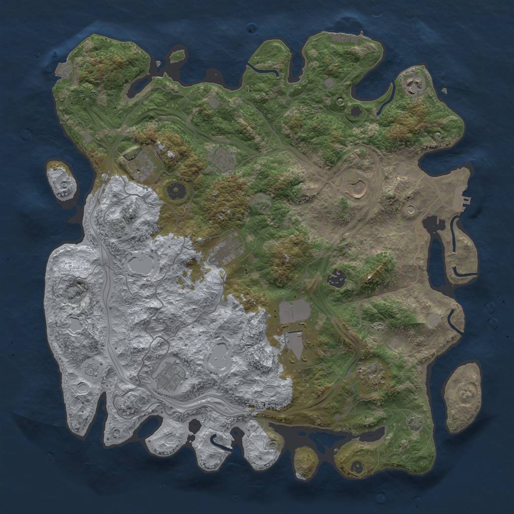 Rust Map: Procedural Map, Size: 4250, Seed: 8013752, 18 Monuments