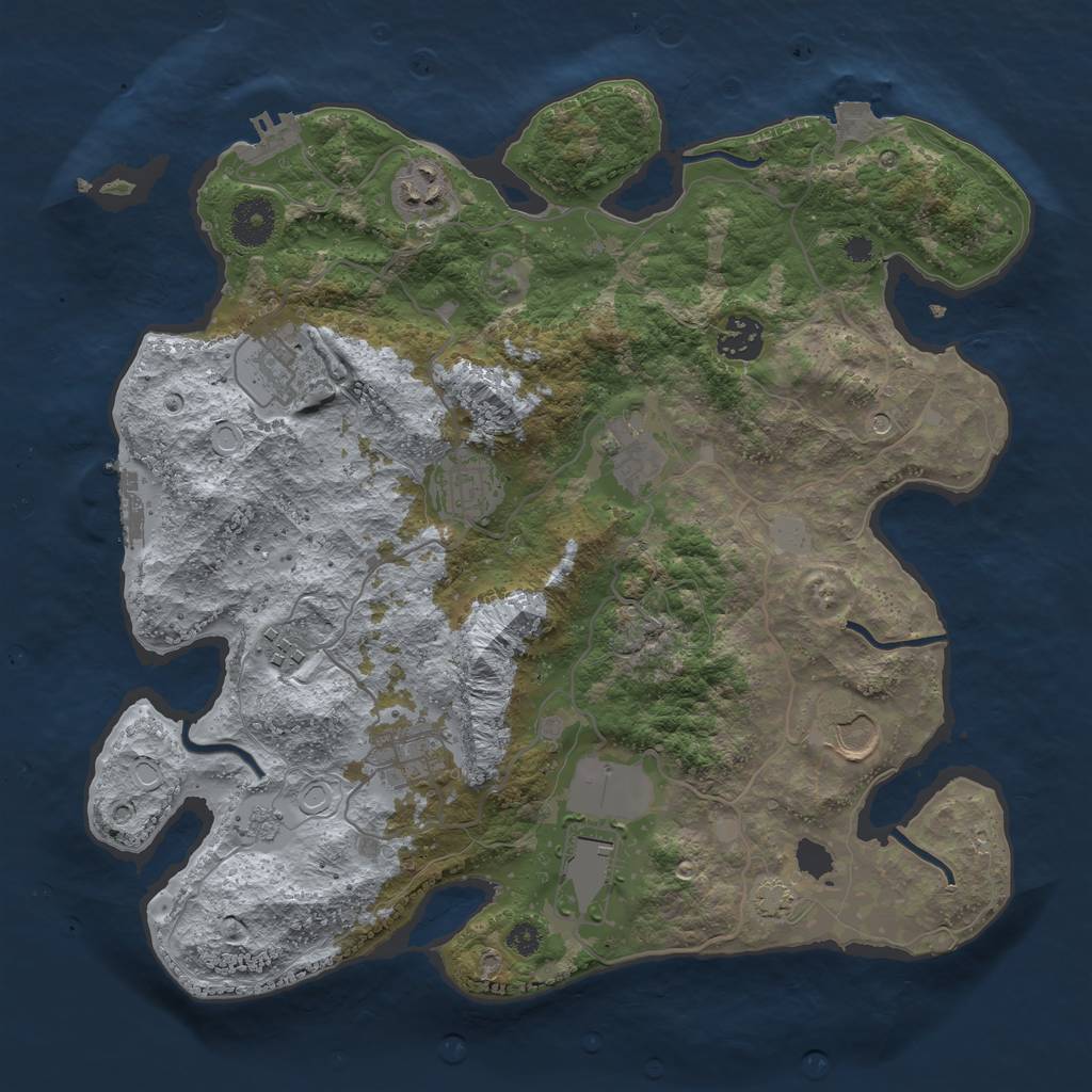 Rust Map: Procedural Map, Size: 3500, Seed: 1480122749, 17 Monuments