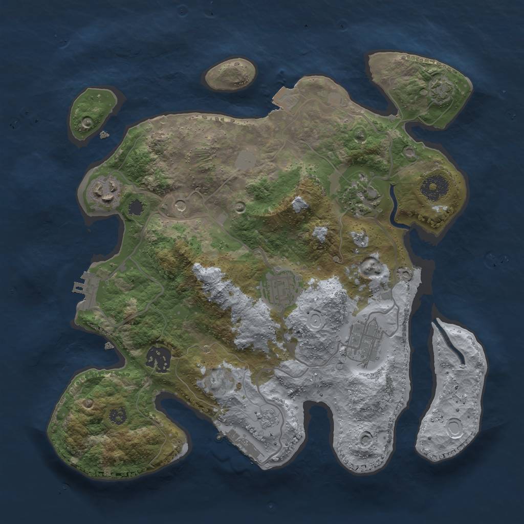 Rust Map: Procedural Map, Size: 3000, Seed: 1562615722, 13 Monuments
