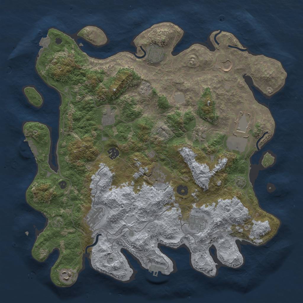 Rust Map: Procedural Map, Size: 4000, Seed: 856, 19 Monuments
