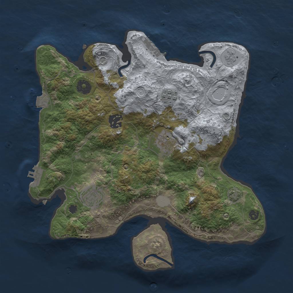 Rust Map: Procedural Map, Size: 3000, Seed: 348734778, 12 Monuments