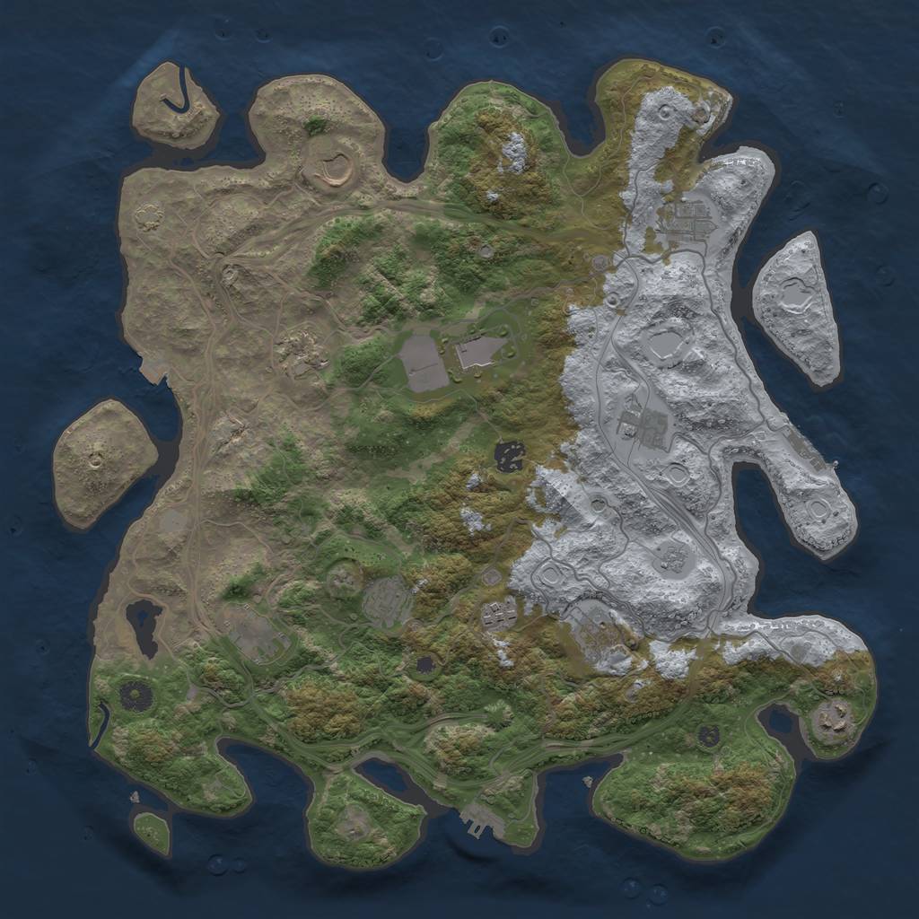 Rust Map: Procedural Map, Size: 4250, Seed: 1133585800, 19 Monuments