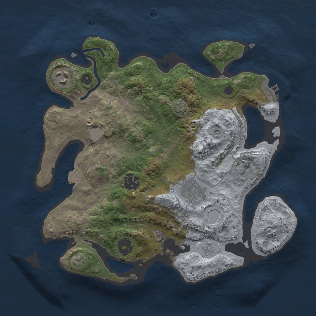 Rust Map: Procedural Map, Size: 3000, Seed: 97435, 10 Monuments