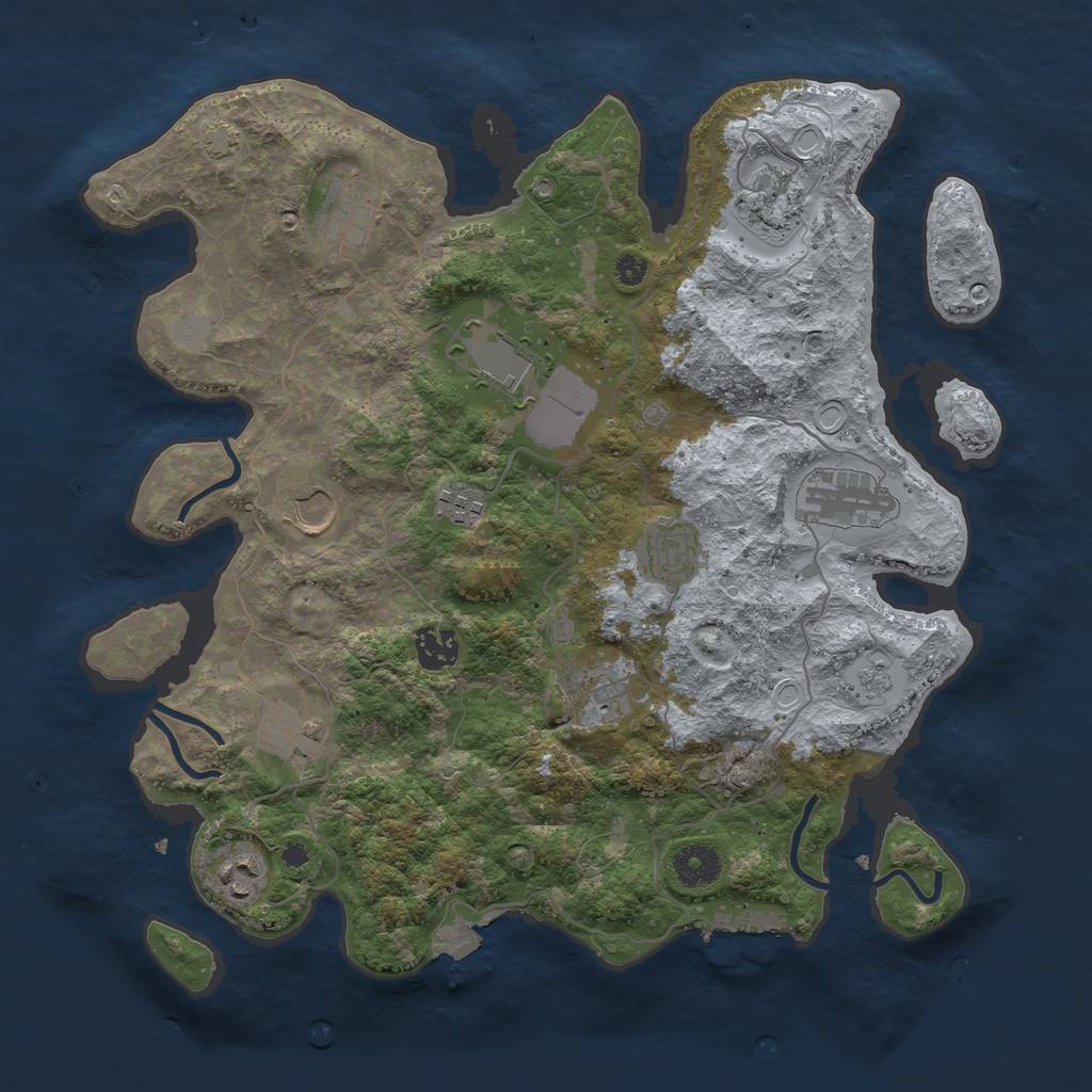 Rust Map: Procedural Map, Size: 3663, Seed: 157, 17 Monuments