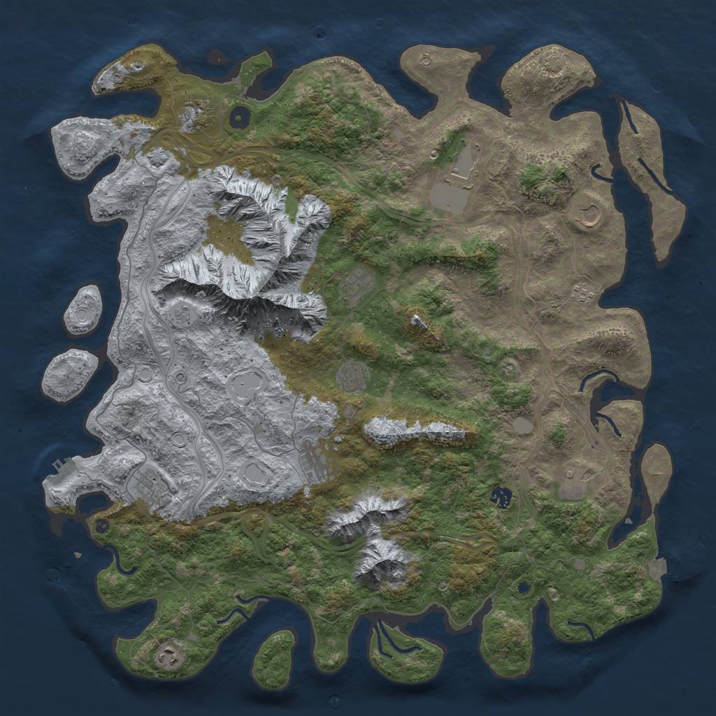 Rust Map: Procedural Map, Size: 5000, Seed: 2577724, 18 Monuments