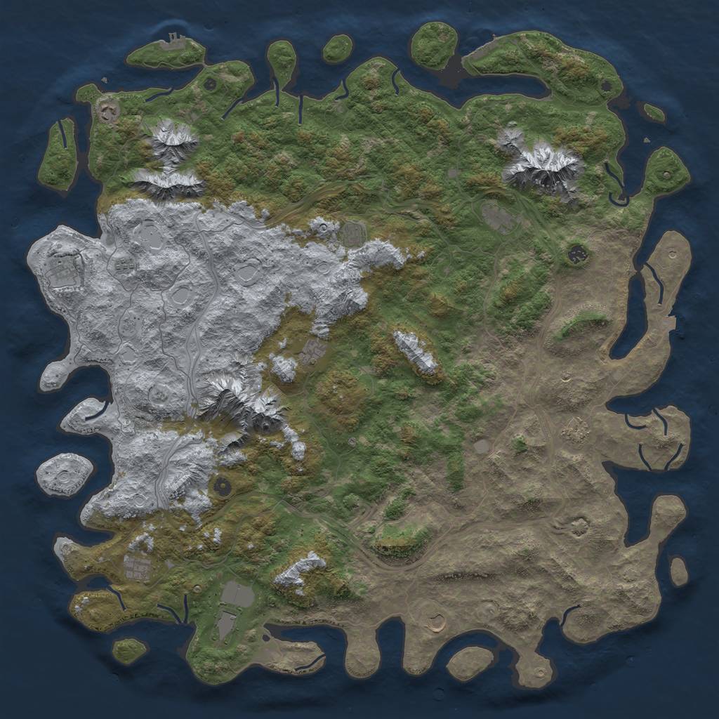 Rust Map: Procedural Map, Size: 6000, Seed: 86990443, 19 Monuments