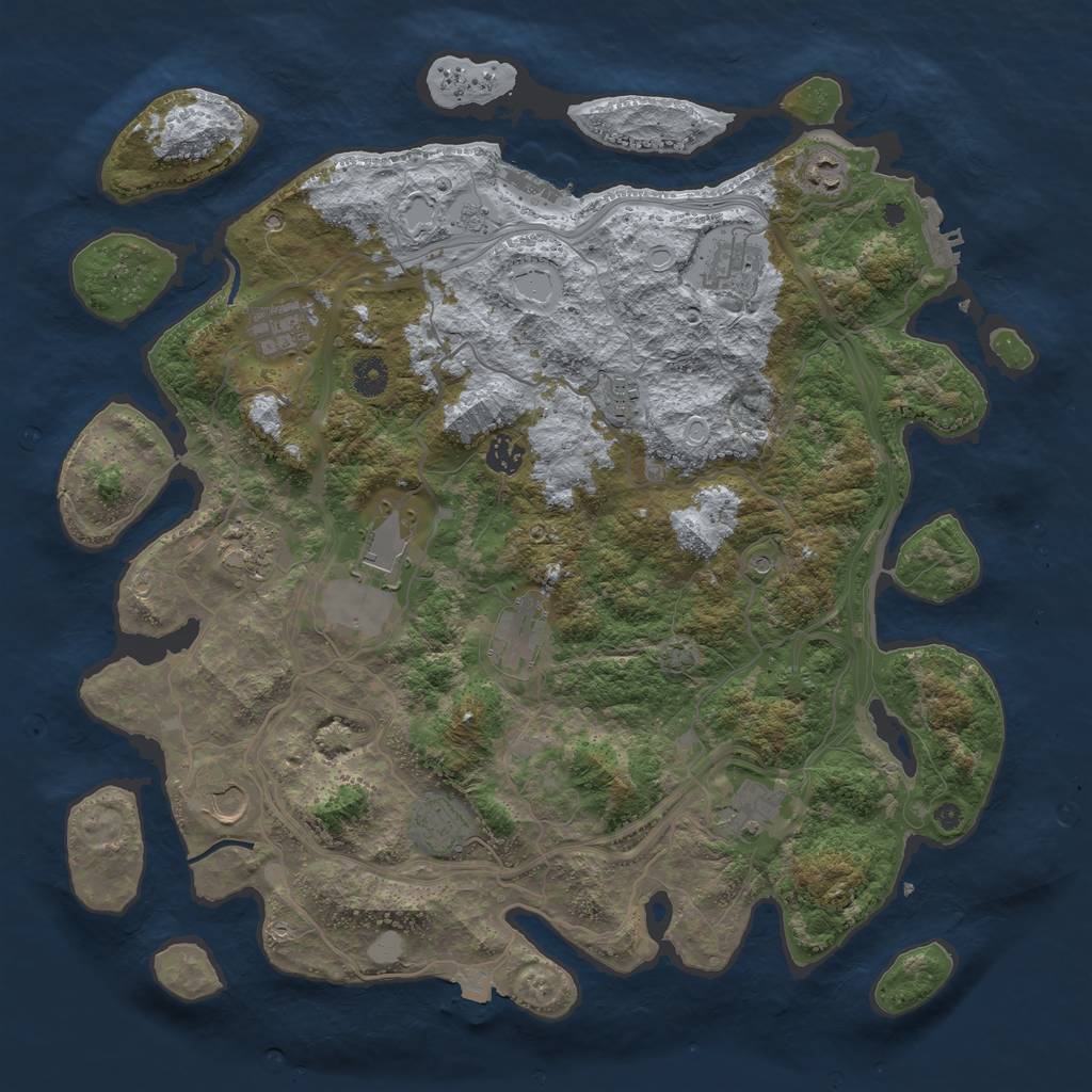 Rust Map: Procedural Map, Size: 4250, Seed: 1521809507, 19 Monuments