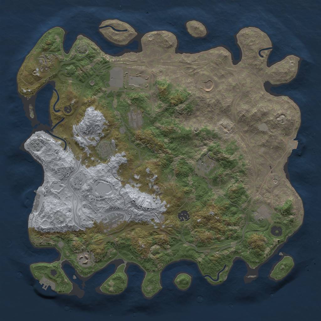 Rust Map: Procedural Map, Size: 4250, Seed: 1938708577, 19 Monuments